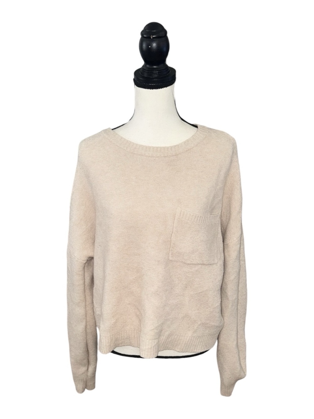 Classic Crewneck Sweater in Light Beige